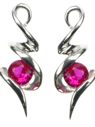 Ruby Sguiggle Earrings in sterling silver 